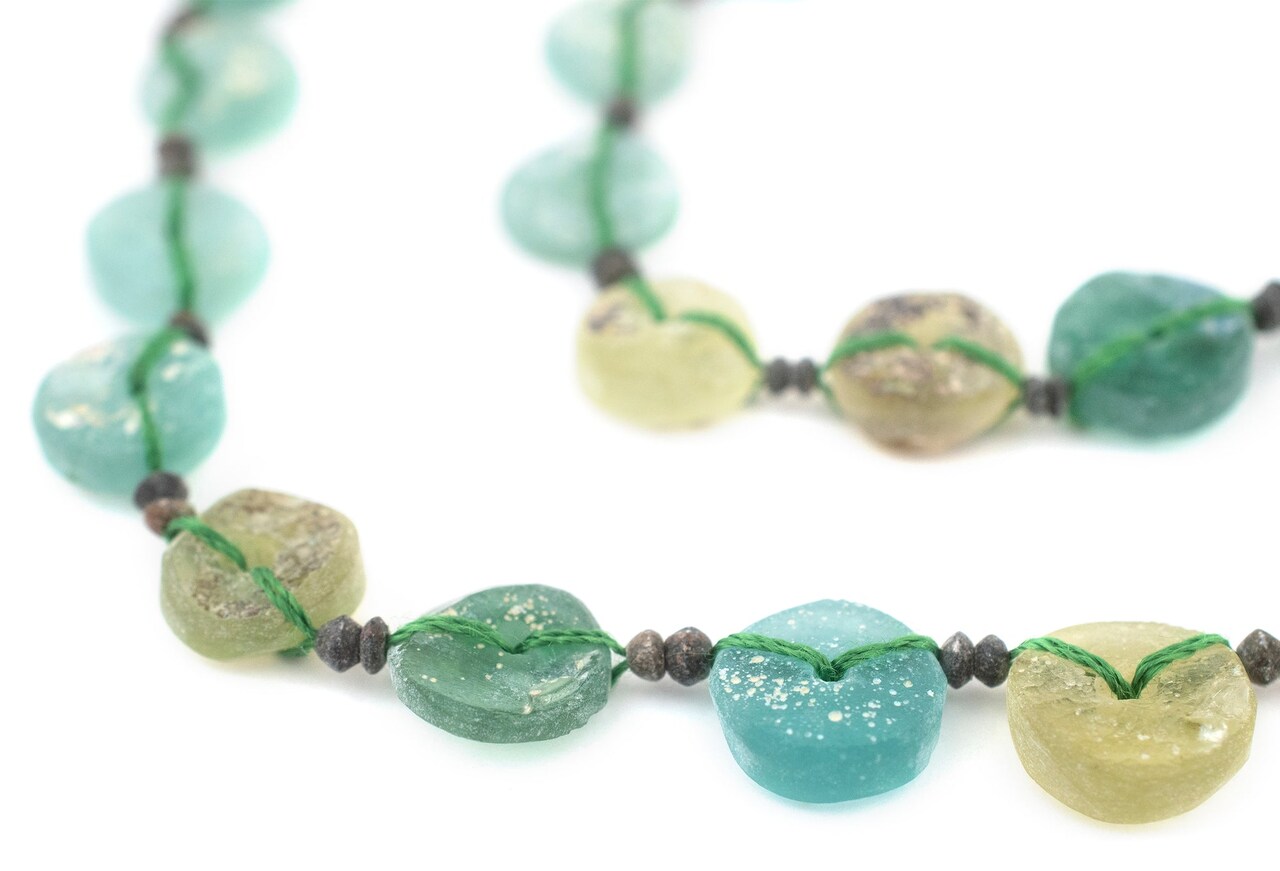 Circular - 8-14mm Roman Glass Beads, Genuine Glass Found in Afghanistan, Matte Glass Beads for Jewelry Making, The Bead Chest